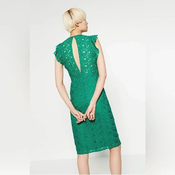 Zara Vibrant Green Midi Dress - Picture 3 of 13